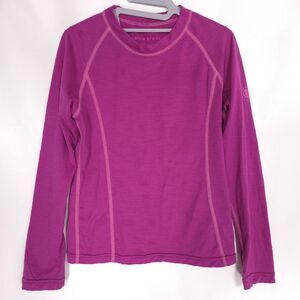 POIVRE BLANC Merino Wool Blend T-Shirt Girls 8 Pink Long‎ Sleeve Top Athletic